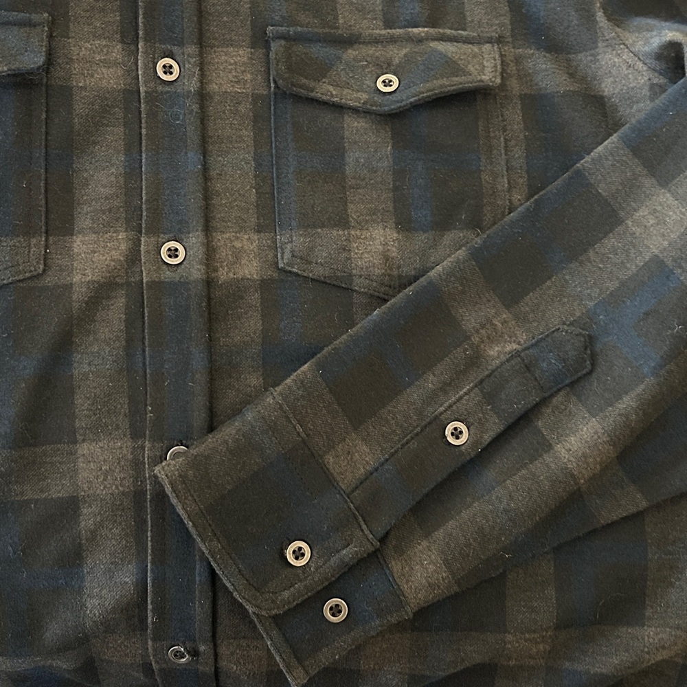 Age of Wisdom Plaid Flannel Stretch Knit Shirt With Two Chest Pockets XL - Picture 6 of 11